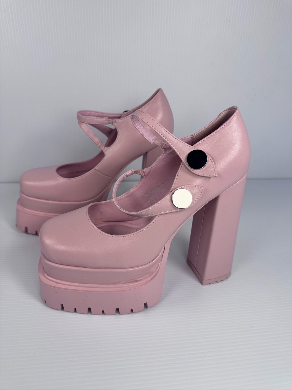 Azalea Wang Violina Pink Platform Heels | Chunky Block Heel Mary Jane Sz 8-11 - Picture 2 of 6